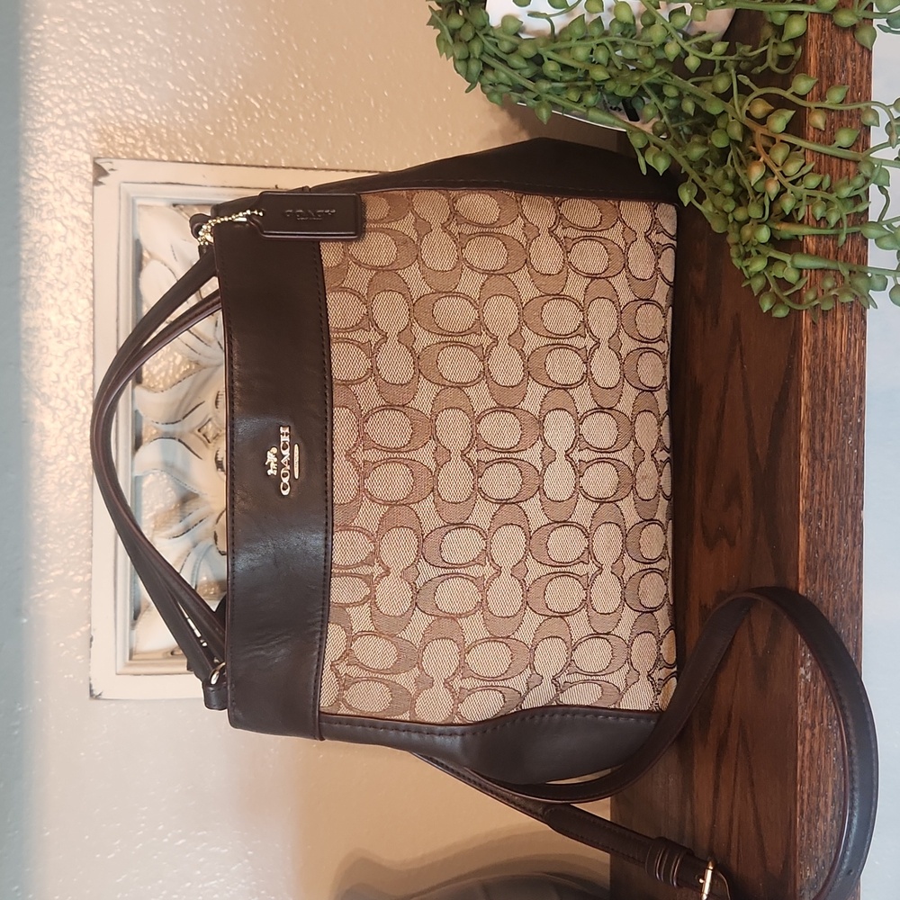 COACH LEXY LEATHER AND SIGNATURE COACH CANVAS